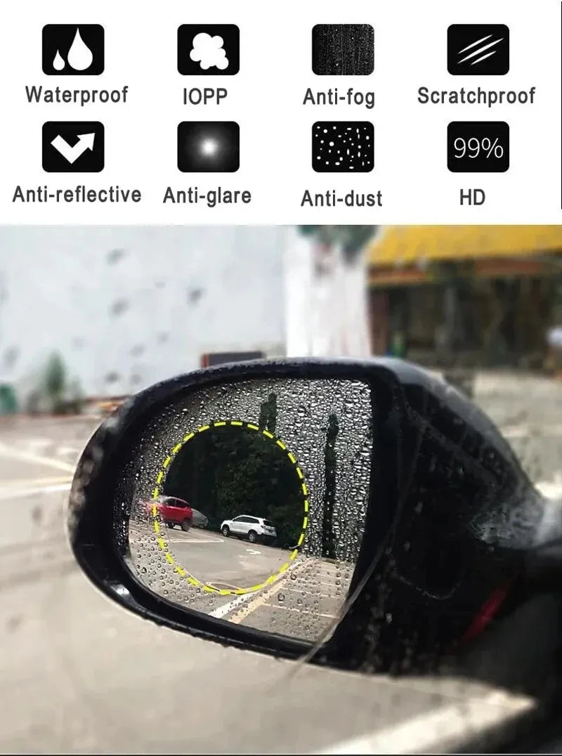 Car Rearview Mirror Protective Film Anti Fog Membrane Anti-Glare Waterproof Rainproof Car Sticker Clear Film Car Accessories