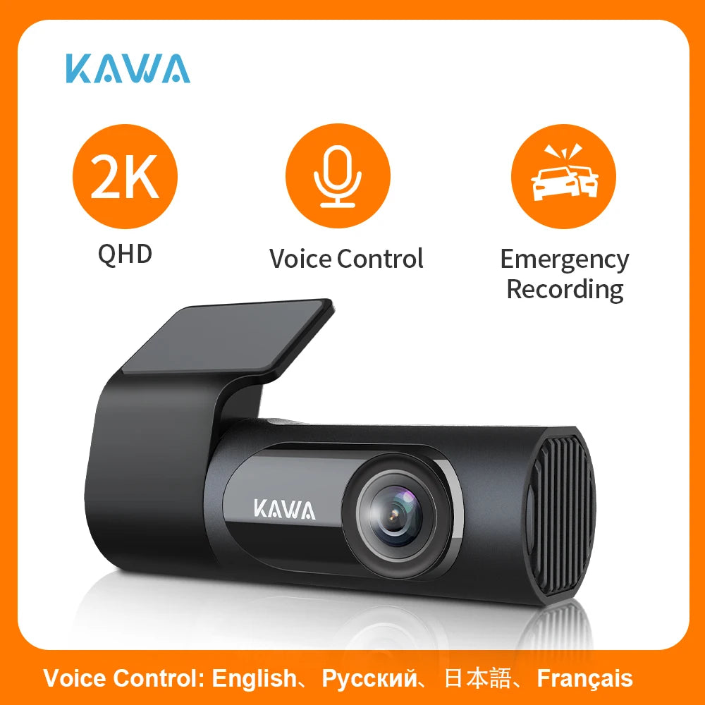 2K KAWA Car DVR D6 Dash Cam 1440P Video Recorder WiFi/App/Voice Control Dash Camera WDR G sensor Night Vision Hidden Dashcam