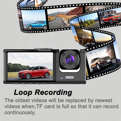 1080P Car Dvr 3 Camra Dash Cam for Cars Camera for Vehicle Recorder Video Front and Rear Camera W/ IR Night Vision Dashcam