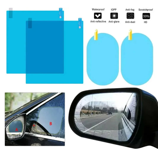 Car Rearview Mirror Protective Film Anti Fog Membrane Anti-Glare Waterproof Rainproof Car Sticker Clear Film Car Accessories