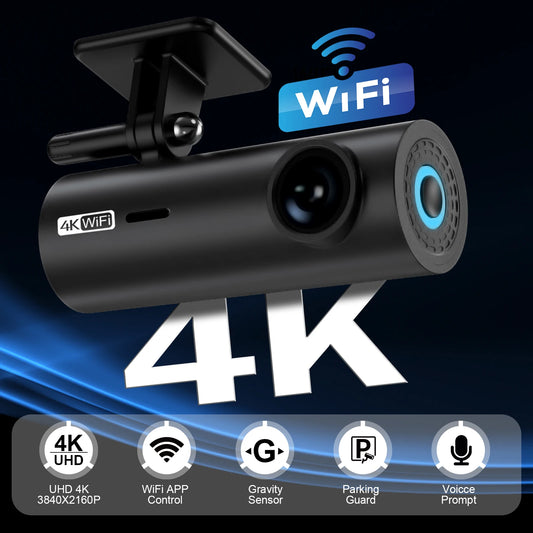 3840*2160P Car Dvr Dashcam 4K Dash Cam For Cars Drive Video Recorder Front Camera WiFi For Vehicle Supplies  24h Parking Night V