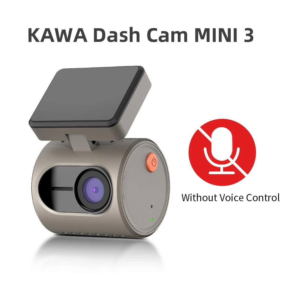 2K Dash Camera For Cars DVR KAWA Dash Cam MINI 3 Video Recorder Emergency Voice Control Night Vision WiFi APP Monitor Dashcam