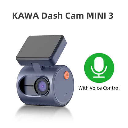 2K Dash Camera For Cars DVR KAWA Dash Cam MINI 3 Video Recorder Emergency Voice Control Night Vision WiFi APP Monitor Dashcam