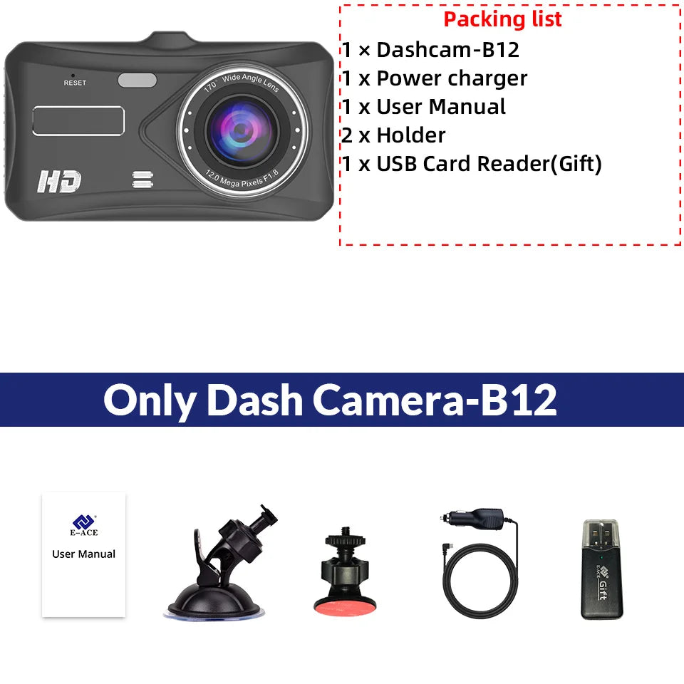 Dashcam 24H Touch Night Vision FULL HD 1080P Front And Rear Camera 4.0 Inch CAR DVR Mirror Digital Video Recorder Dvr Black Box