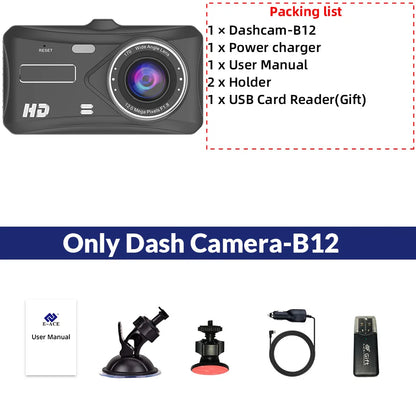 Dash Cam Camera Car HD 1080P Touch Night Vision Video Recorder Vehicle CAR DVR Black Box Driver Recorder Front and Rear Dashcam