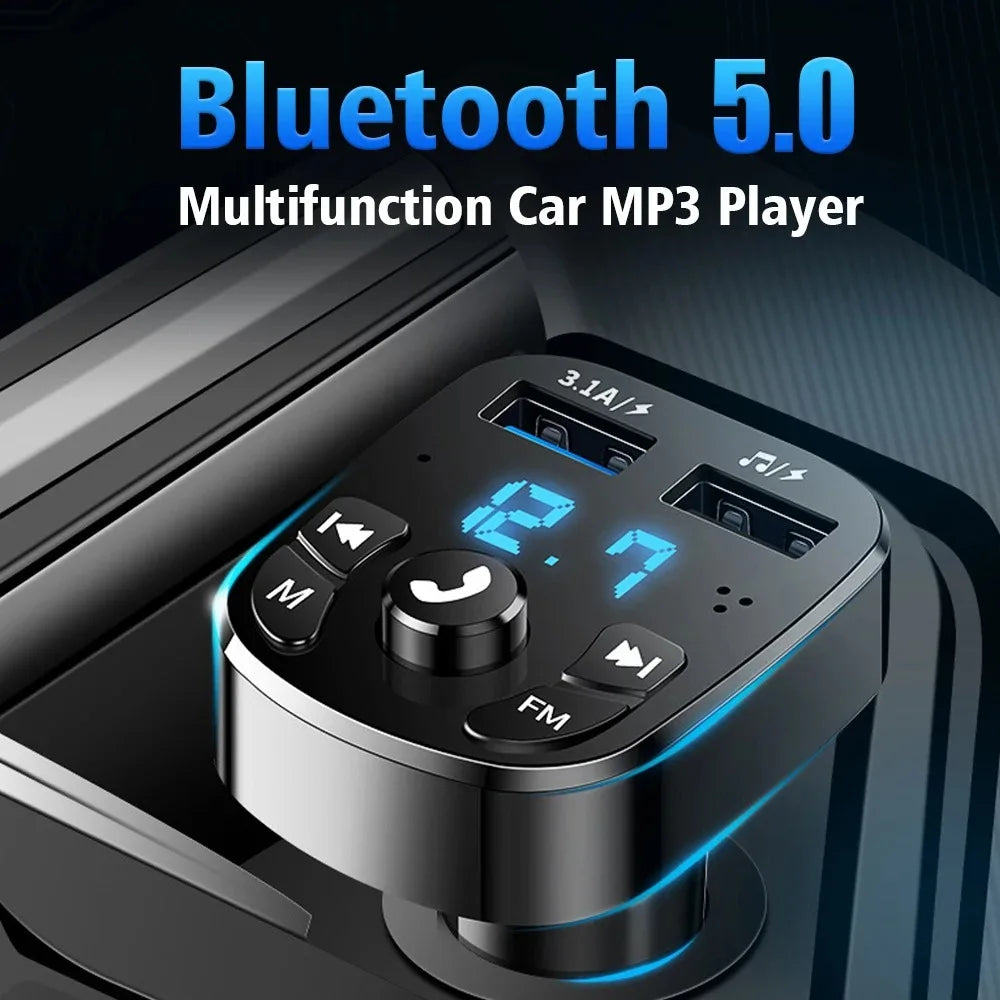 3.1A FM Transmitter Wireless Bluetooth 5.0 Car MP3 Player Dual USB Fast Charging Adapter  in Car Noise Reduction Audio Receiver