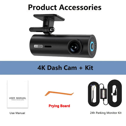 3840*2160P Car Dvr Dashcam 4K Dash Cam For Cars Drive Video Recorder Front Camera WiFi For Vehicle Supplies  24h Parking Night V