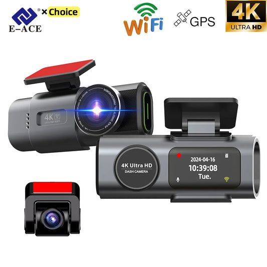 Dashcam Mini 4K UHD GPS Wifi Camera Recorder 24H Parking Dual Lens With 1080P Black Box Rearview Camera Night Vision Deadpool