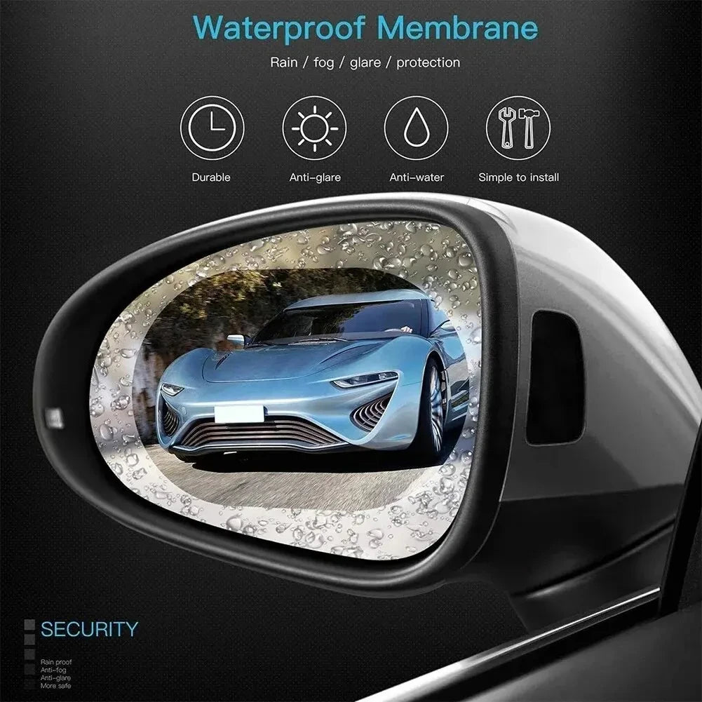 Car Rearview Mirror Protective Film Anti Fog Membrane Anti-Glare Waterproof Rainproof Car Sticker Clear Film Car Accessories