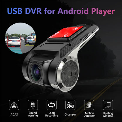 Car Dash Cam USB HD 1080P 170 Degree Wide Angle Car Camera Recorder Front ADAS Dashcam Android DVR Auto Recorder Night Version