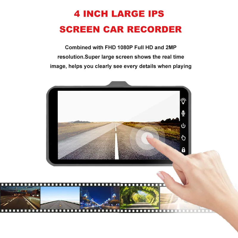 Dashcam 24H Touch Night Vision FULL HD 1080P Front And Rear Camera 4.0 Inch CAR DVR Mirror Digital Video Recorder Dvr Black Box