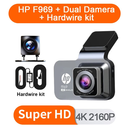 HP car camera dash cam camera 4k HD night vision WiFi DVR video loop video parking monitoring car dashcam auto dashcam 4k